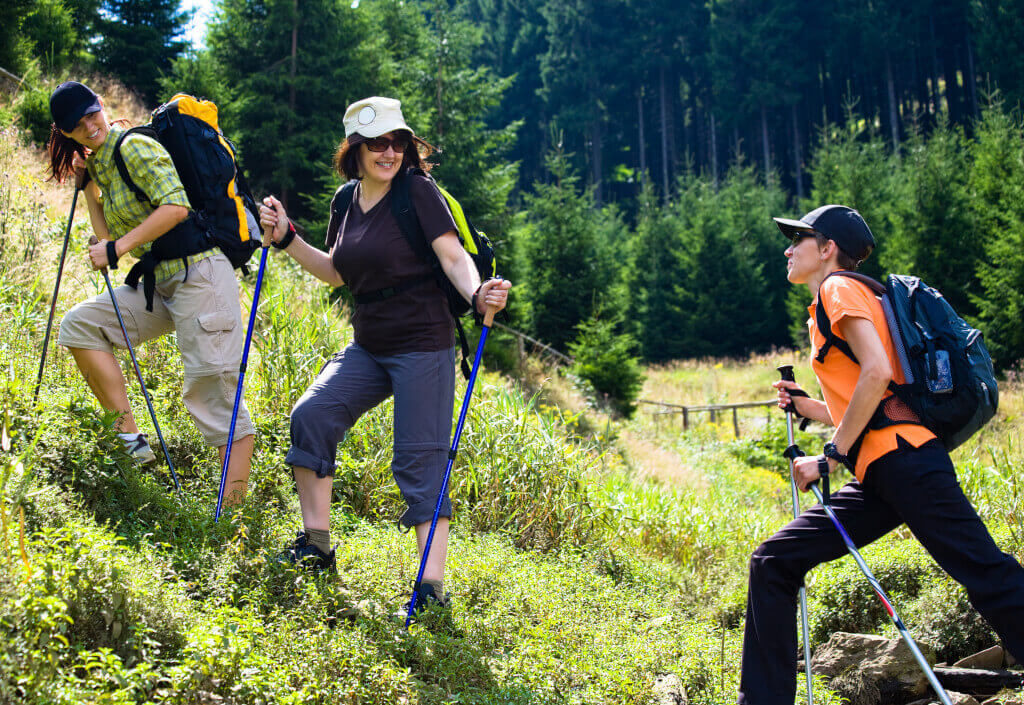 Wanderer mit Wanderstöcken